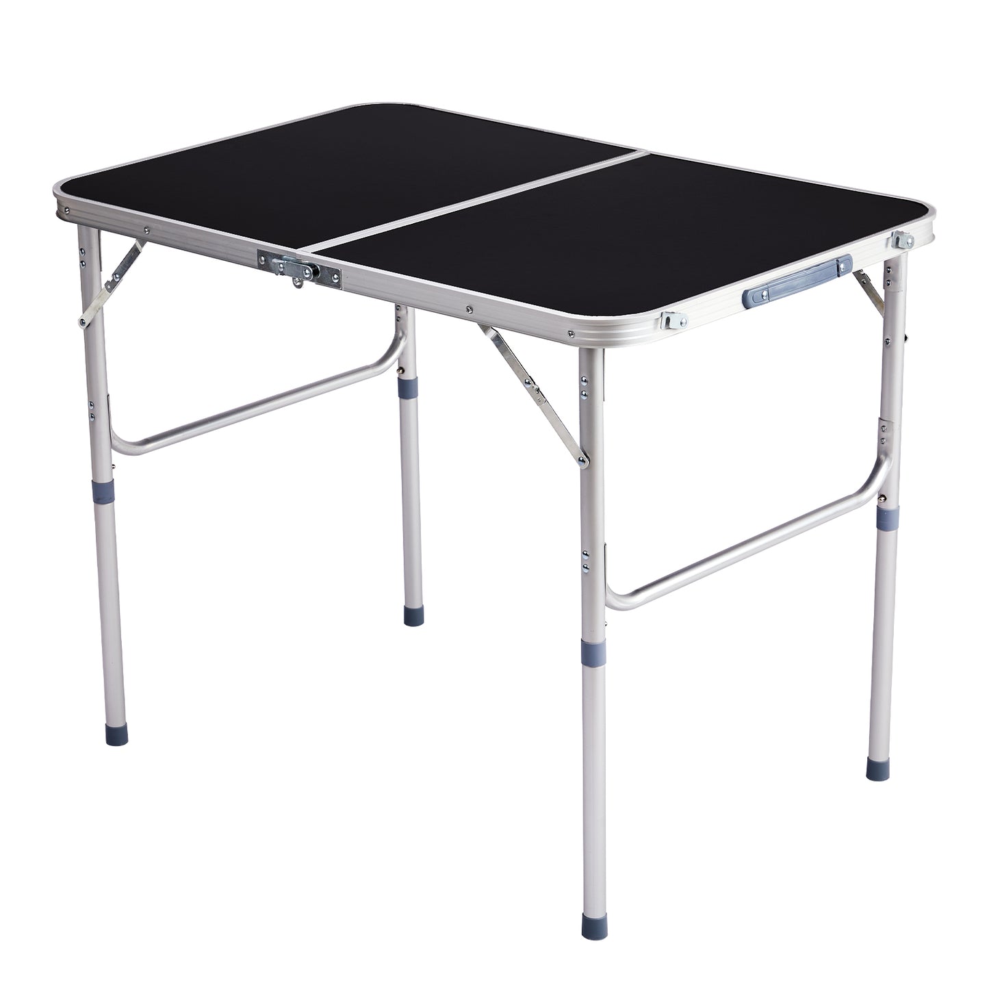 3ft  90-60cm Aluminum Folding Table Portable Outdoor Camping Picnic Desk Black