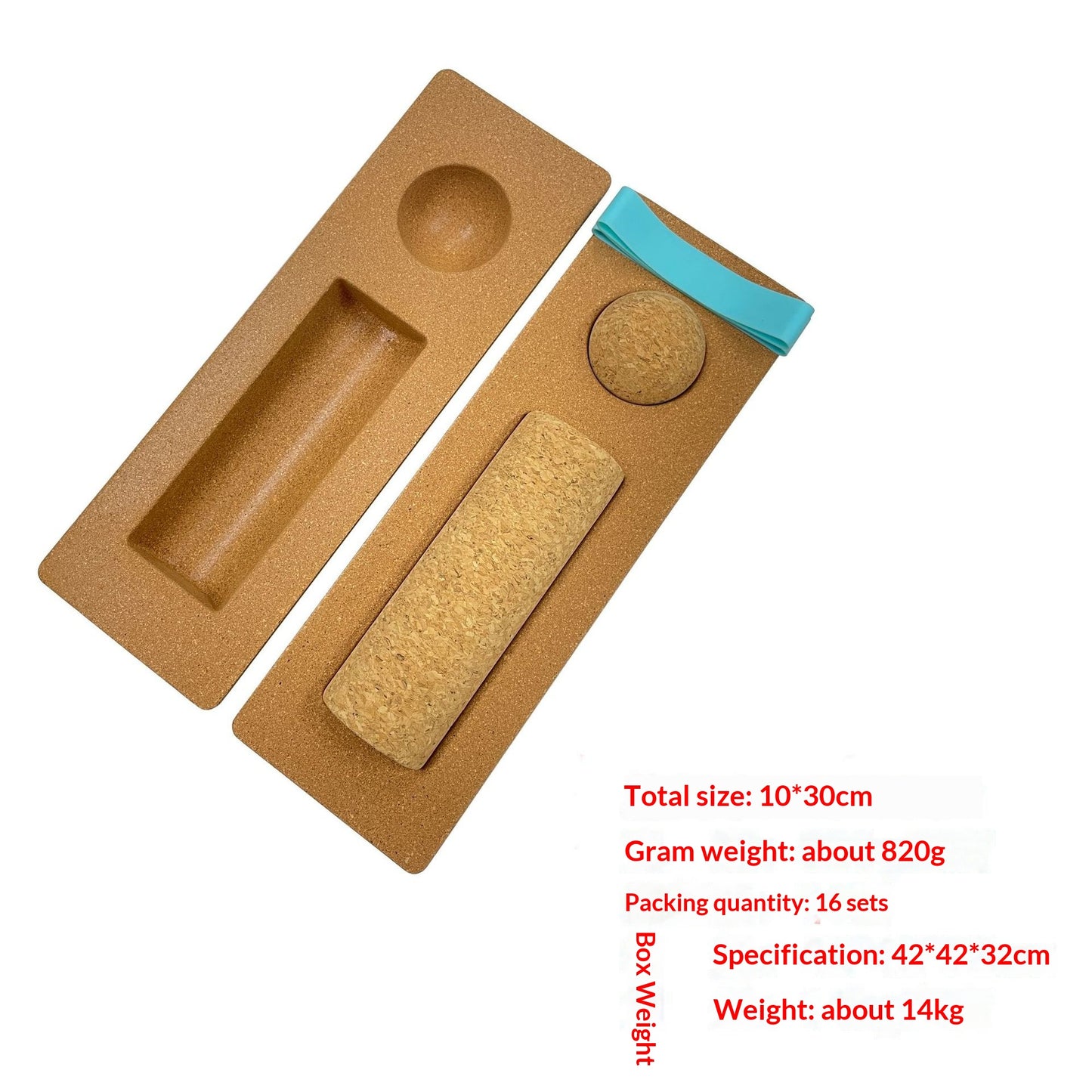 Solid Cork Massage Yoga Block Set
