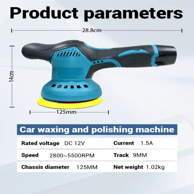 Support pan European shipping--Car Polishing Machine For Car 12V Cordless Polisher 8 Gears Automotive Electric Waxing Repairing Wireless Sander Polish Tools