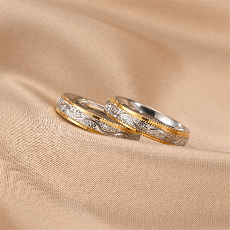 Titanium Steel Couple Rings For Women Non-fading Korean-style Minimalist Design