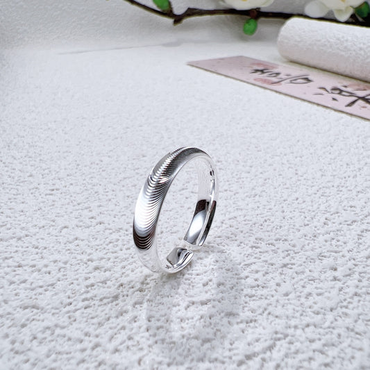 1pc 999 Sterling Silver Cat's Eye Effect Open Ring, Minimalist & Elegant Style, Perfect For Daily, Dating & Gifting, Ideal Valentine's Gift