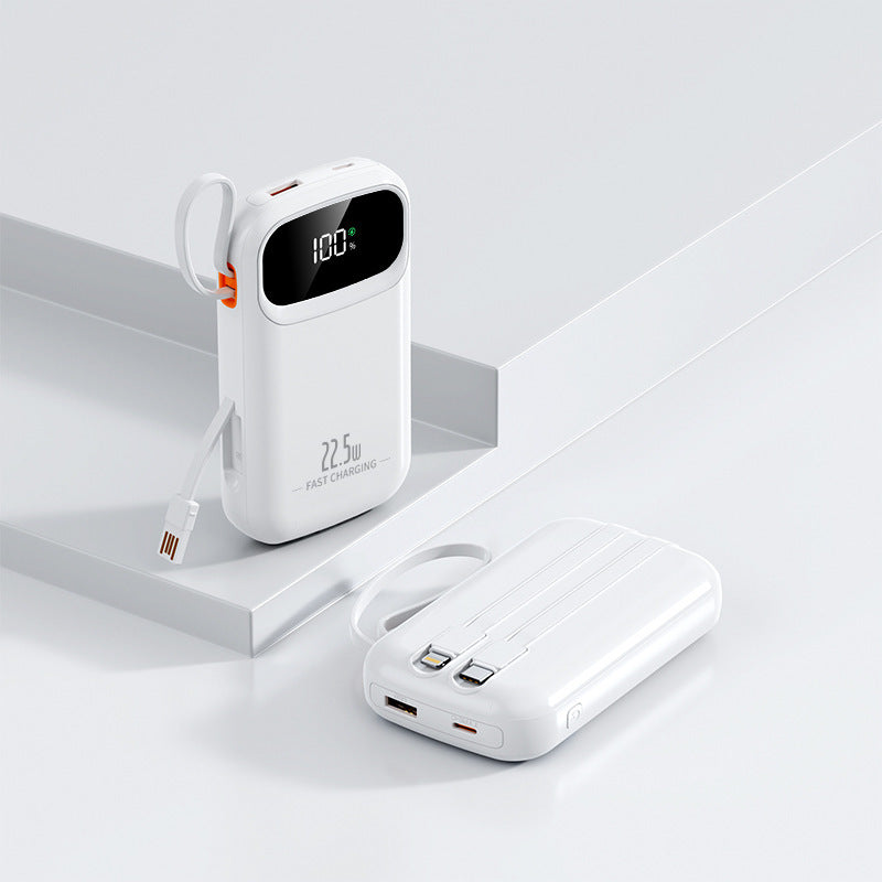 Mini Fast-charging Power Bank With Built-in Cable