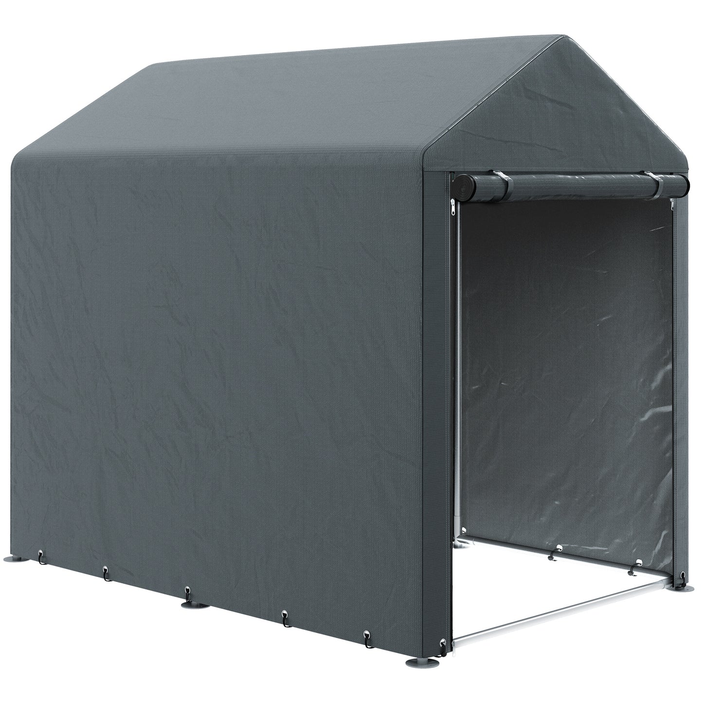179 X 120cm Temporary Garden Shed, With Accessories - Dark Grey