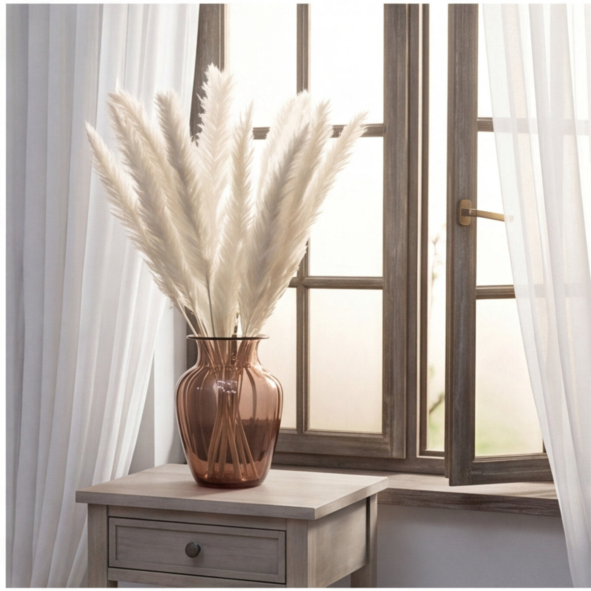 20-Piece White Pampas Grass Decoration Set, Dried Pampas Grass Stalks, Dried Flower Set For Home Decor And Party Accessories