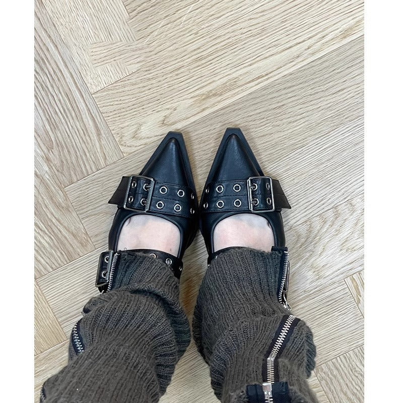 French-style Korean Sweet-and-cool Pointed-toe Mary Jane Shoes