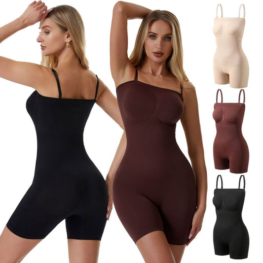 Plus Size Women Camisole Shapewear Bodysuit, Tummy Control Butt Lift Slimming Shaping Shorts Body Shaper