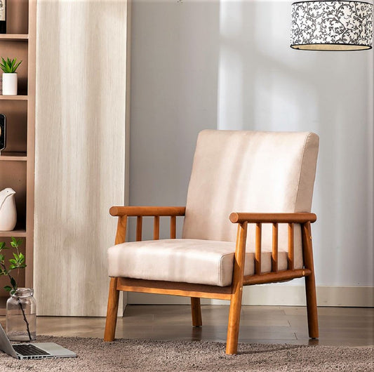 25     Wide Classic Mid-Century Modern Arm Chair, Light