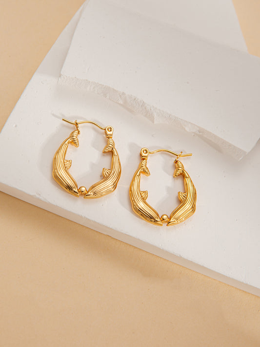 Fade-Proof Gold Stainless Steel Titanium Steel Earrings Luxury Fashion Women Jewelry