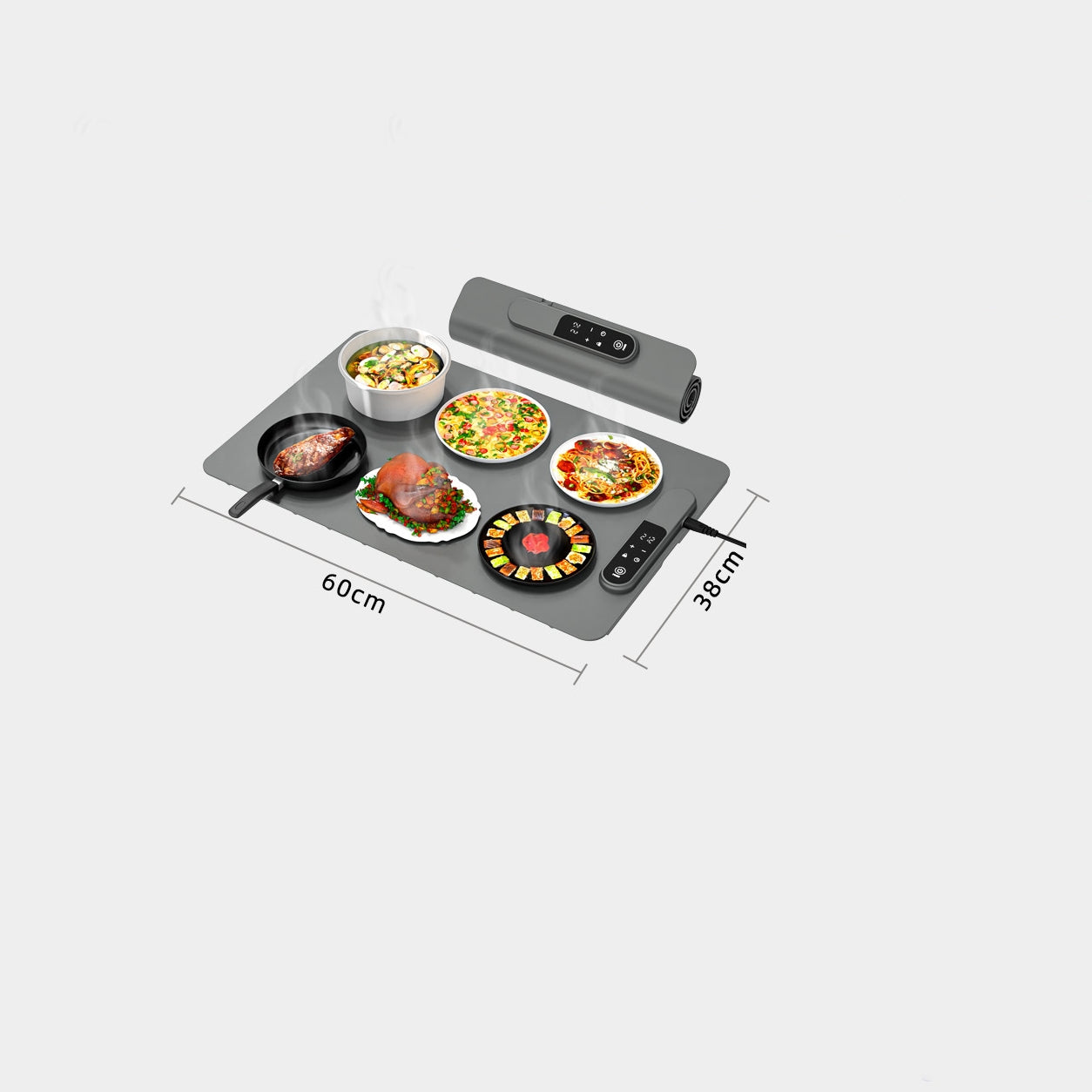 Multifunctional Foldable Heating Food Flexible Smart Dining Table Warm Cutting Board Mat