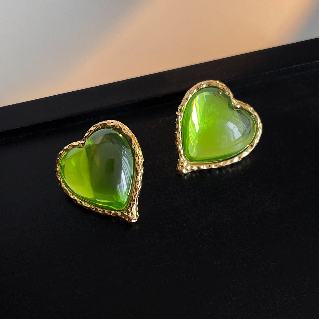 Retro French Emerald Zircon Stud Earrings Women Victorian Style Premium Earrings Vintage Fine Jewelry
