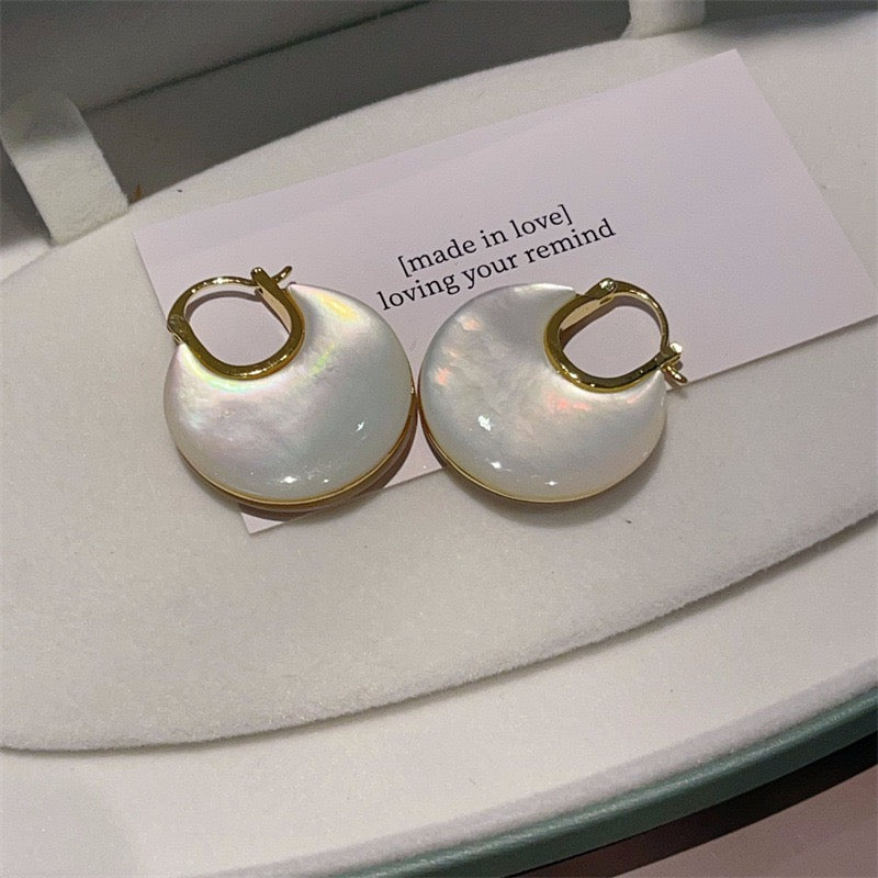 Natural Double-Sided White Mother Of Pearl Ear Cuffs Old Money Style New Premium Heavy Industry