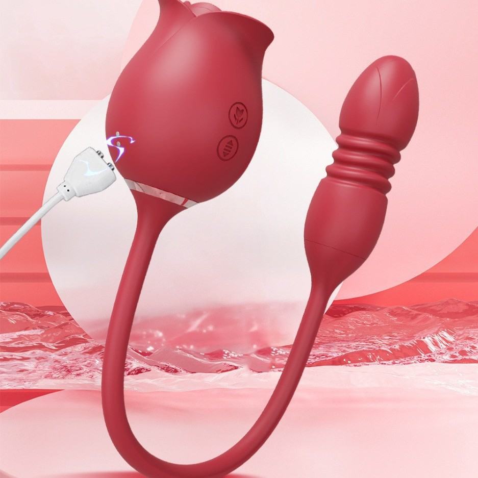 Rose Sucking Retractable Double-headed Toys