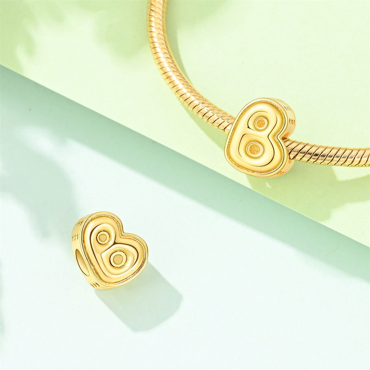 Gold-plated Copper DIY Bracelet Bead Accessories With English Letters