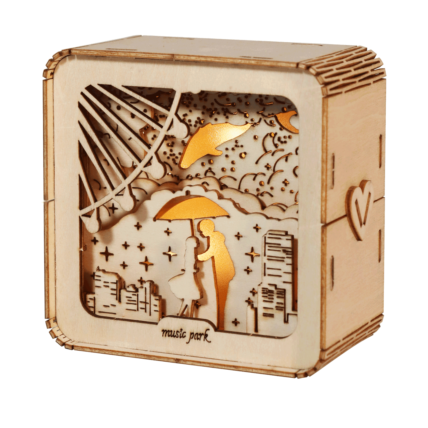Sales Are Prohibited On The TEMU And SHEIN -MUSIC PARK 3D Wooden Puzzles Love Model Kit Night Lights Desk Decorations Birthday Christmas Gifts For Women Age14