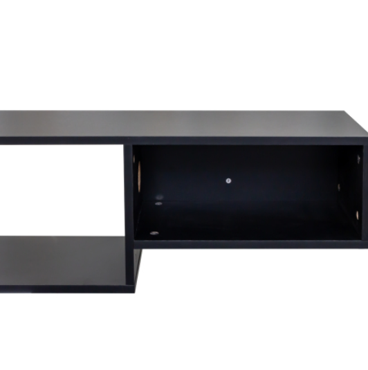 65.35in Wall Mounted Floating TV Stand With 20 Color LEDs And Charging Station
