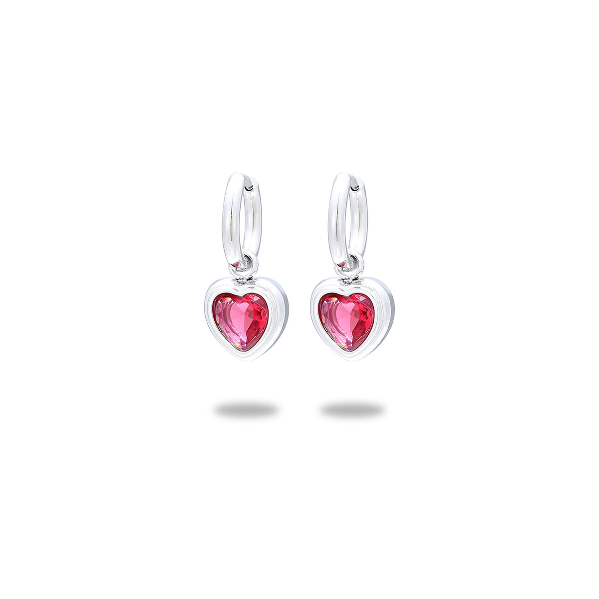 Retro-style New Best-selling Heart-shaped Titanium Steel Earrings For Women