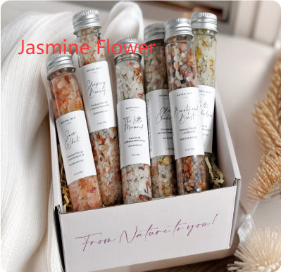 Bath Salts Dried Flowers Bathing Salts Solid Color Bottled