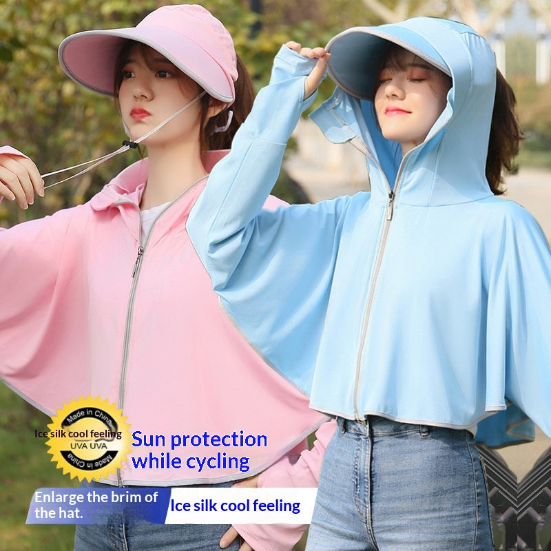 Cycling While Picking Tea UV Protective Sun Blocking Hooded Jacket
