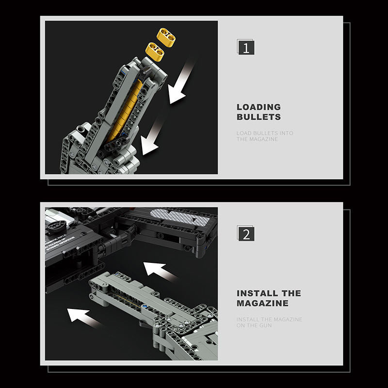 Boy Assembly Launching Building Blocks Model Guns Toys