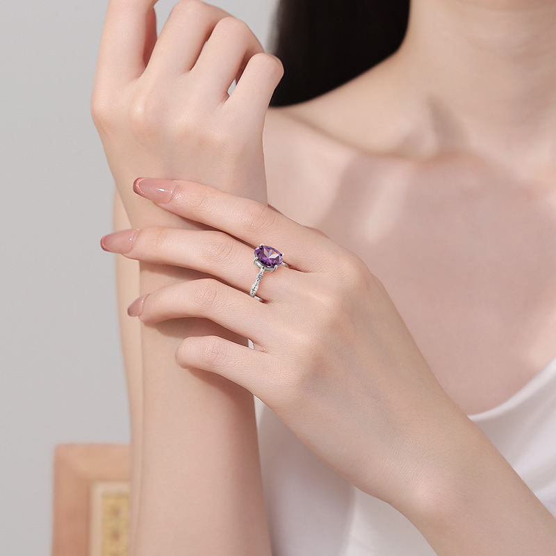 White-K Plated Brilliant And Ultra-Flashy Moissanite Two-Carat Starry Sky Ring