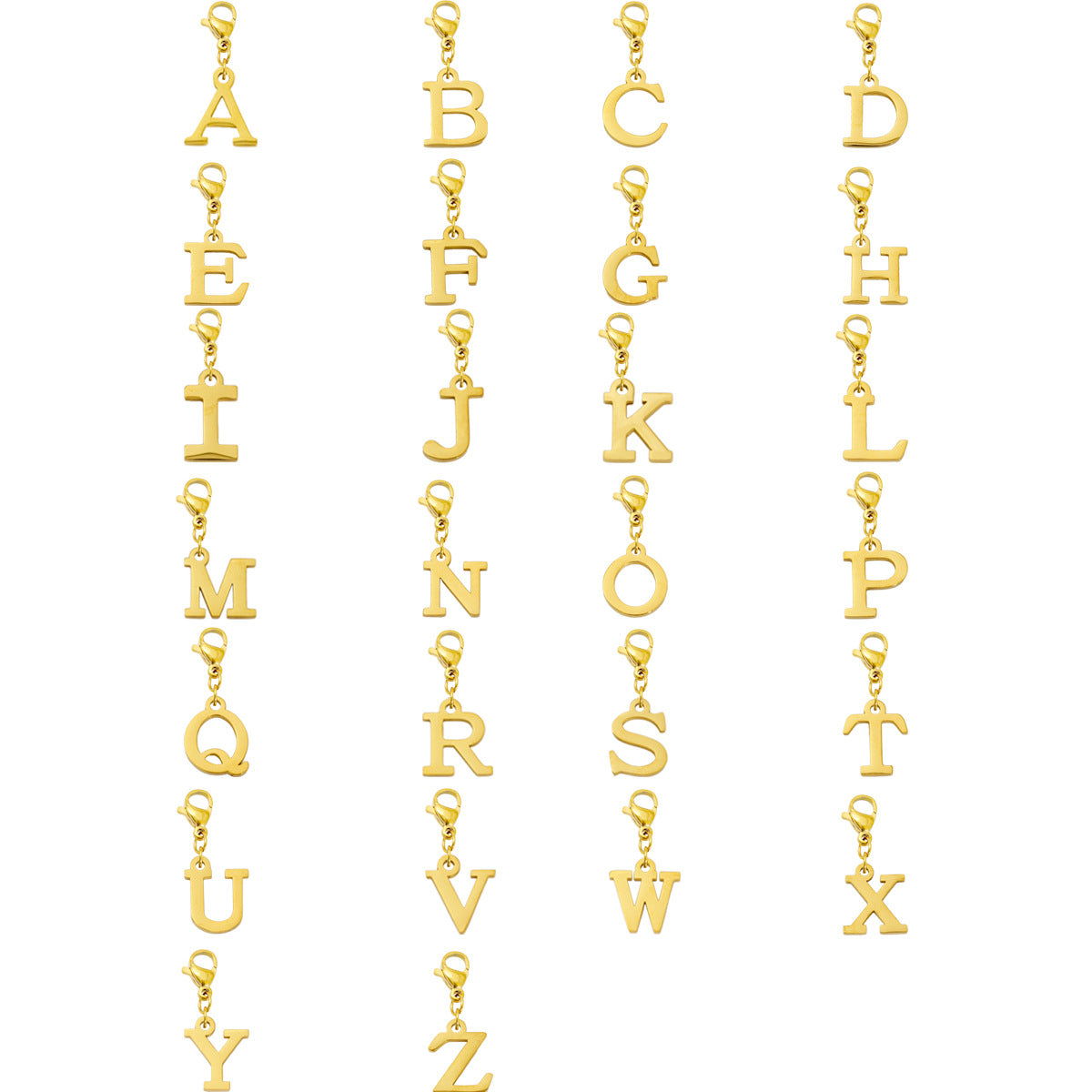 Titanium Steel Bracelet And Necklace Accessories Featuring 26 Alphabet Letters