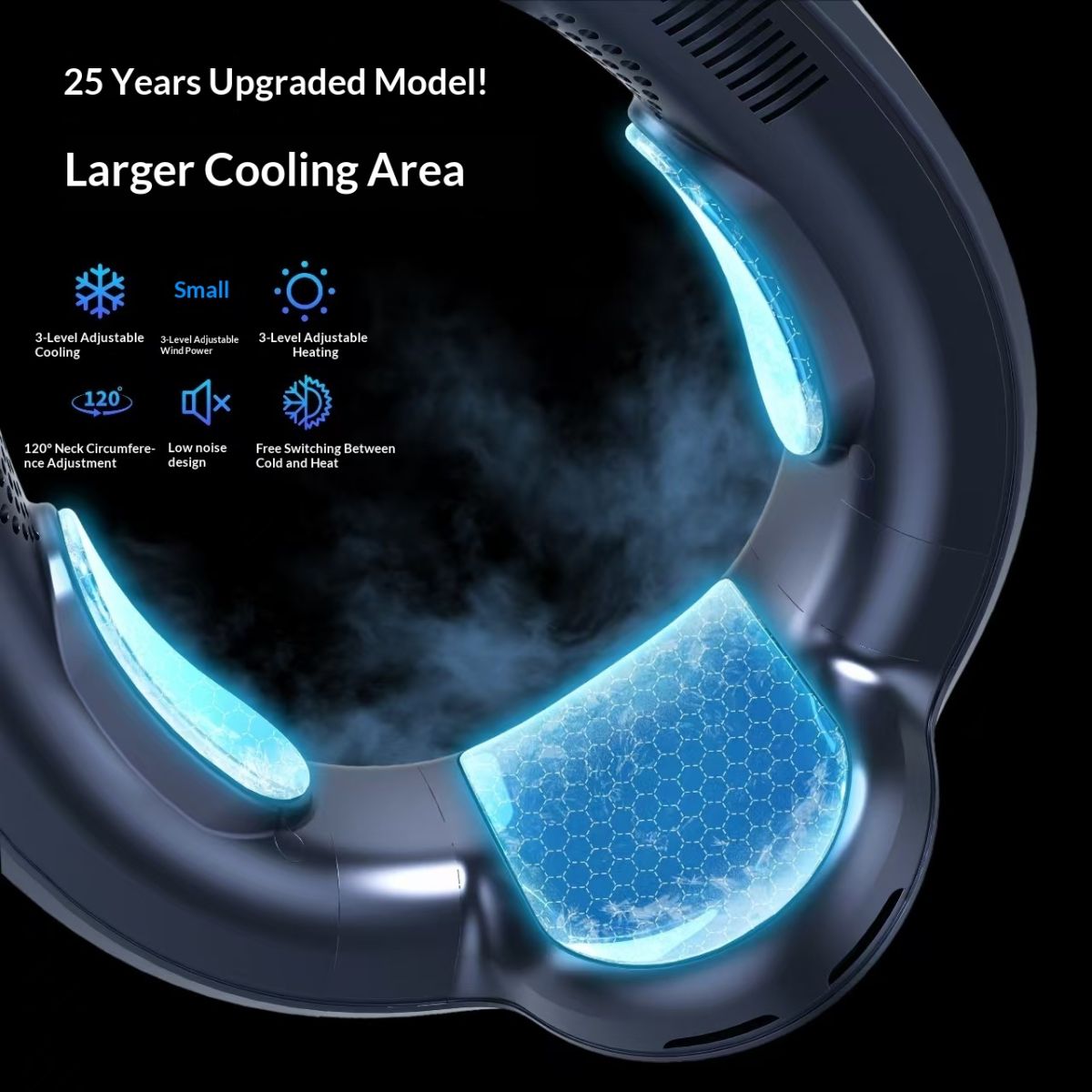 Cross-border New Large-capacity Semiconductor-cooling Neck Fan