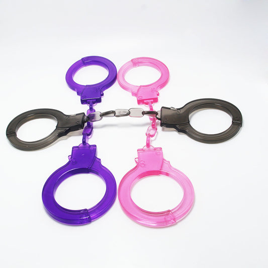 Adult Sex Toy Three-color Soft Silicone Foot And Hand Cuffs With Chain For Upper-body Restraint