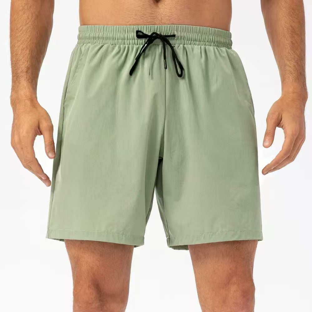 Digital-print Fitness Solid-color Fashionable Drawstring Beach Shorts