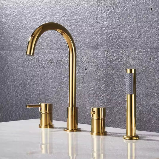 Copper Split-Body Vertical Four-Hole Bathtub Faucet