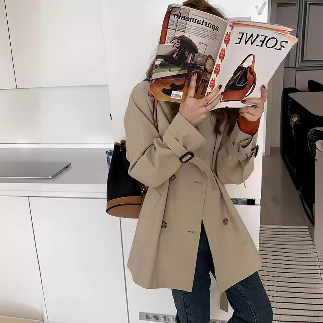 Korean-style Draping Elegant Coat For Women
