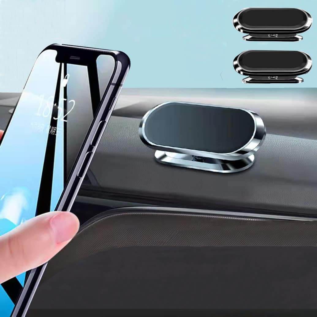 2 Pack Strong Magnetic Car Phone Holder Upgrade Powerful Magnet 360 Degree Rotation Universal Stable Car Cell Phone Mount Compatible With All Mobile Phones