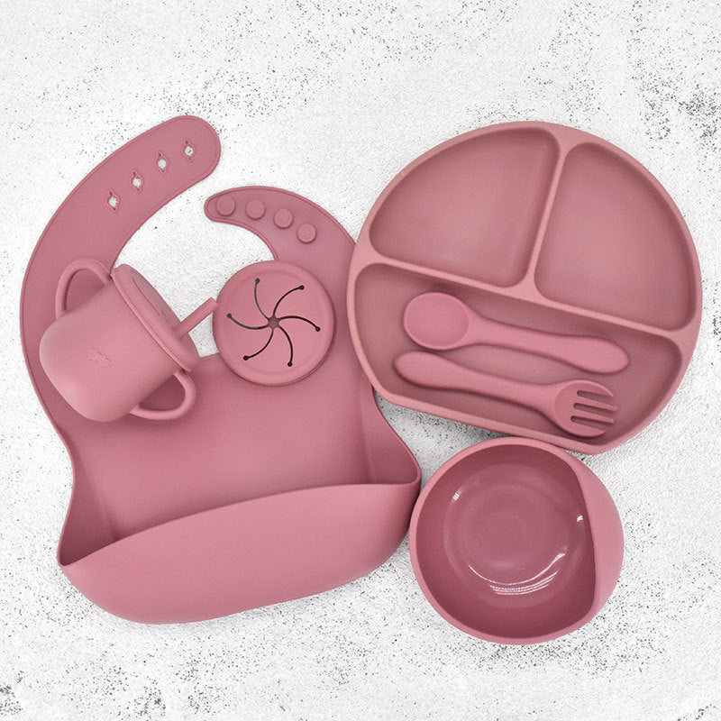 Food Grade Silicone Feeding Cutlery Set Children's Dinner Plate