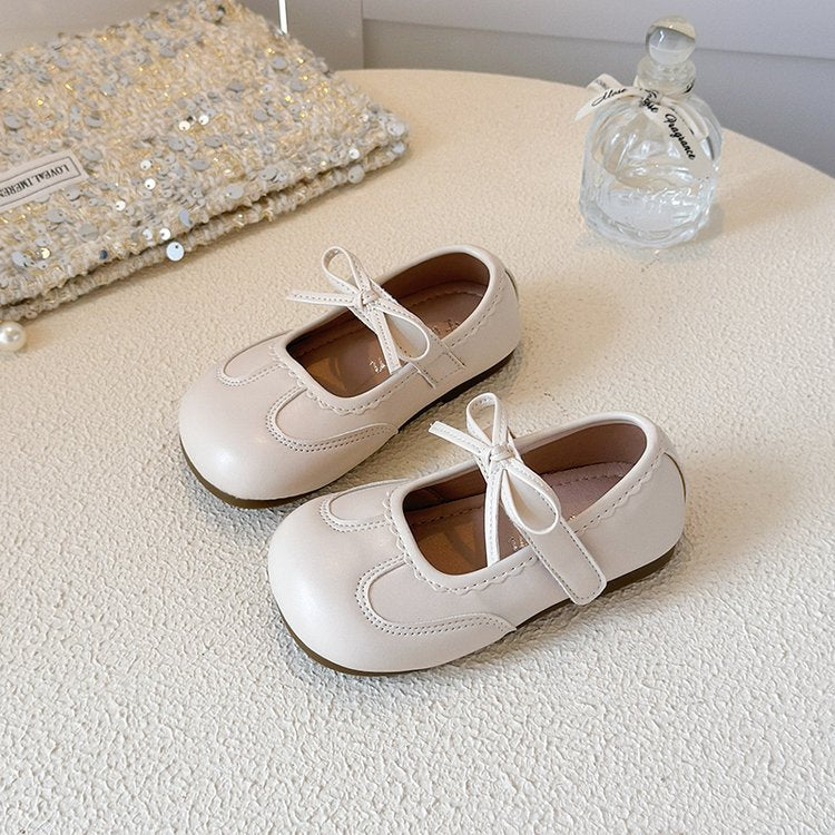 Sweet Bow Princess Shoes For Little Girls, Korean Edition Fashion, Single Shoes For Girls, Children's Shoes
