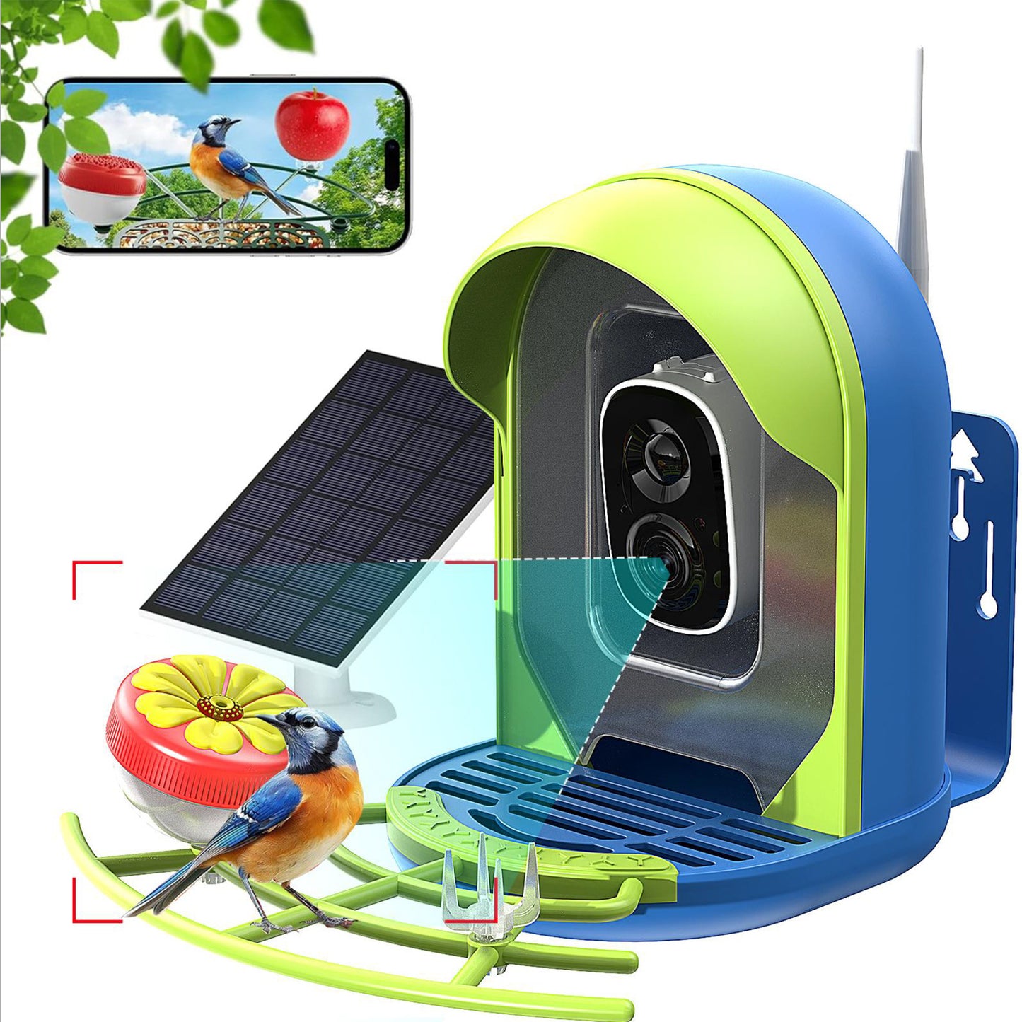 Smart Bird Feeder With AI-powered Camera Outdoor Solar Charging