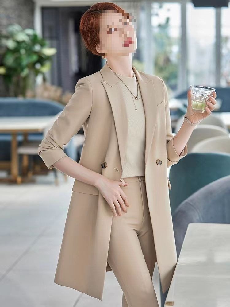 Elegant Korean-style Casual Blazertrench Coat