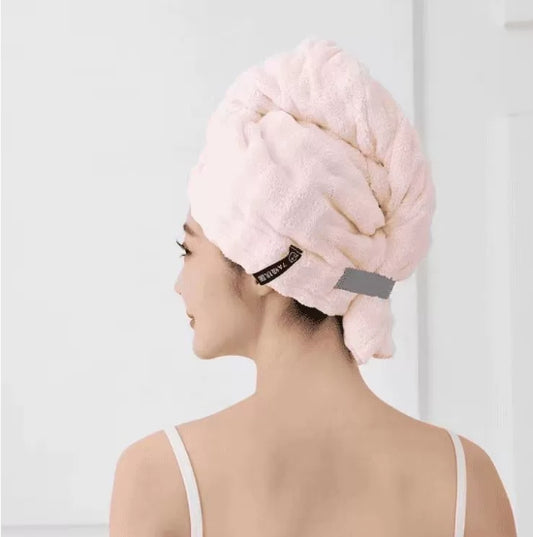 Quick-drying hair hat-cherry blossom powder-1 piece