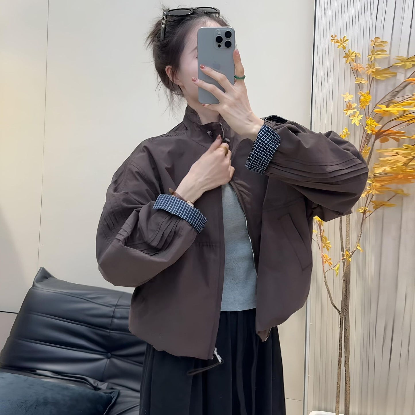 Korean-style Women's Jacket Autumn New Stand-collar Windbreaker Casual