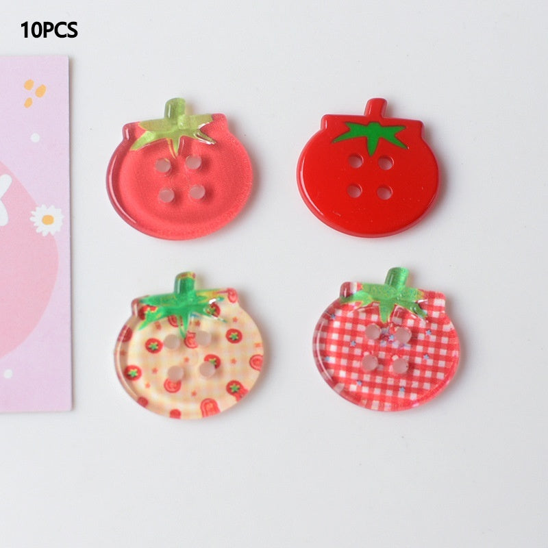 Portable Home Cute Tomato Button Ornament Accessories