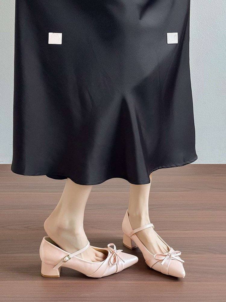 Women's French Vintage Mary Jane Pumps, Block Heel Slip On Shoes With Strap, Elegant High Heels, Versatile Commuter Footwear, New Arrival For Spring & Autumn
