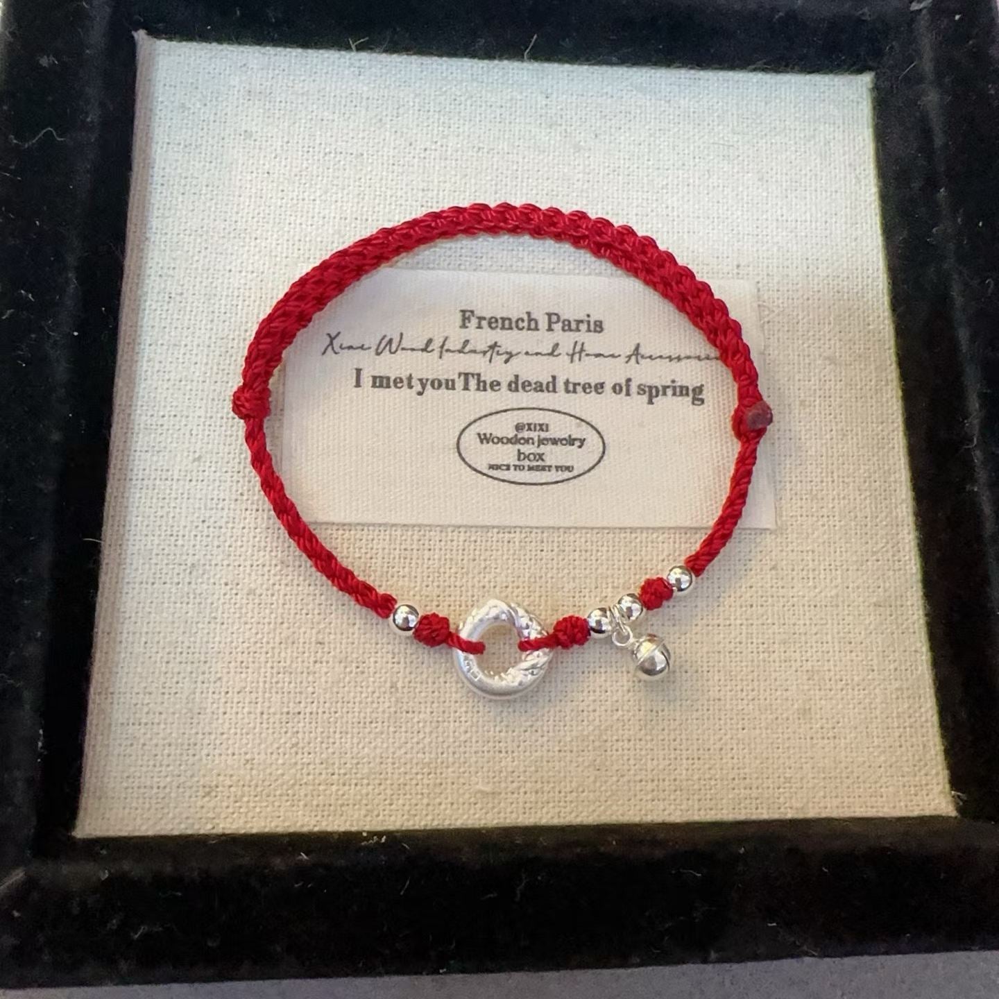 1pcs 999 Sterling Silver Safety Buckle Bell Bead Red String Braided Bracelet, Festive Chinese Style, For Daily Zodiac Wear & Lucky Birthday Valentine Gifts