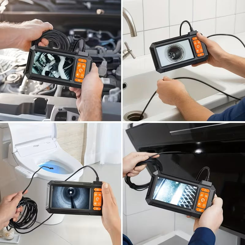 4.3-inch Industrial Endoscope 8mm HD Digital Inspection Camera IP67 Waterproof Rating Battery-Powered Ideal For Vehicle Maintenance, Machine Inspection, Blockage Removal, And Medical Equipment