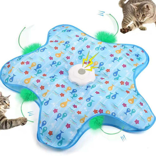 Cat Toys Interactive Hide And Seek Cat Toy With Mouse Squeaky Motion Activated Moving Concealed Feathers Pet Kitten Teaser Toy Pets Products