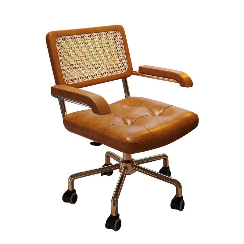Retro-style Home Office Computer Chair Made From Imitation Rattan
