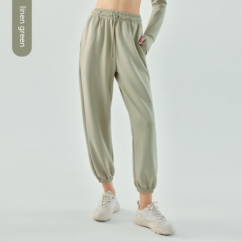 Women's Air Layer Ankle-tied Yoga Leisure Sports Breathable Quick-drying Wide-leg Pants