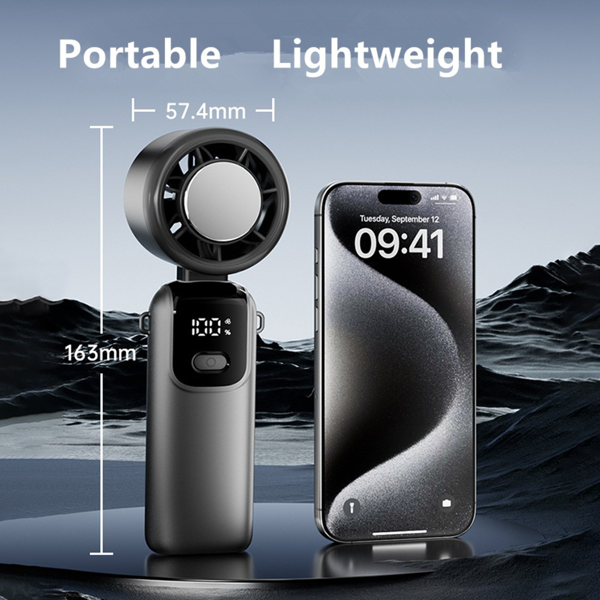 Portable Handheld Mini Turbo Fan In Outdoor USB Rechargeable Ice Cooling Fans W LED Display Fan US Logistics Only For USPS.TK TMEU Only For Self-pickup