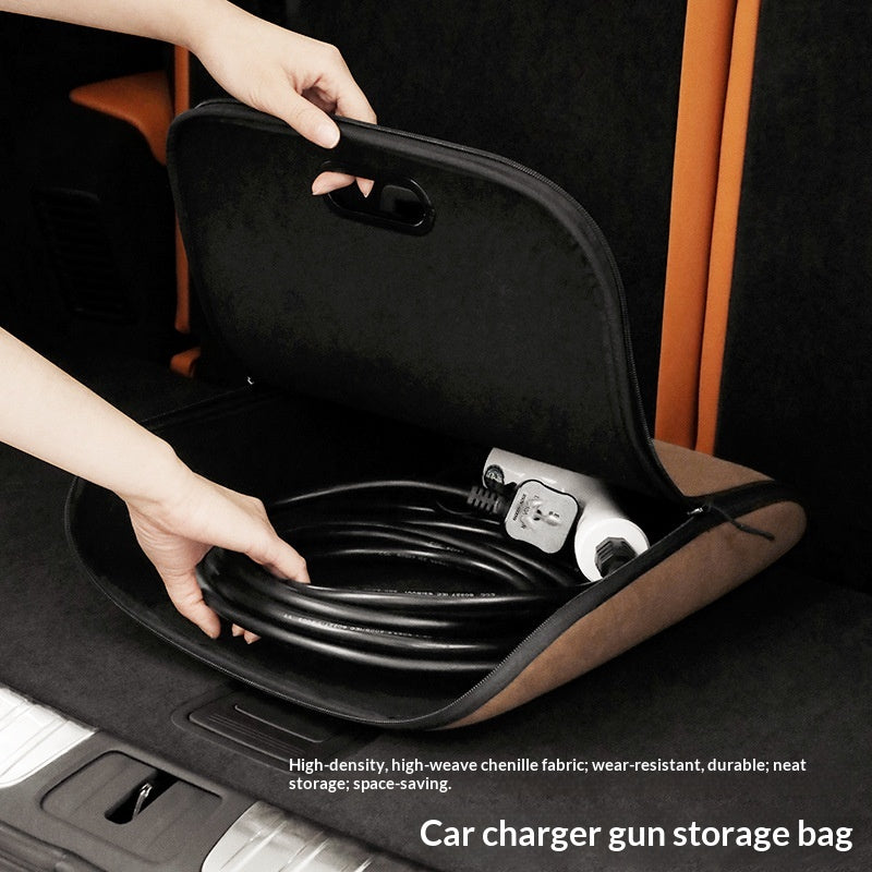 Car Charging Gun Storage Bag Electric Vehicle Onboard Charger Storage Box