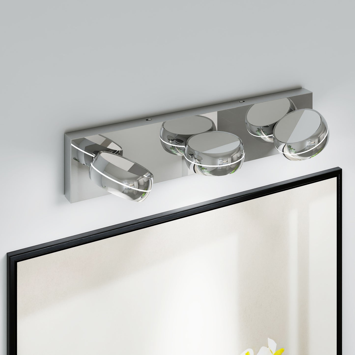 LED Vanity Lights 20in Bathroom Lights Fixtures Over Mirror 3 Light LED Lighting Fixture For Bathroom 18W Mirror Lighting Fixture Modern Bath Light Bar Chrome Bath