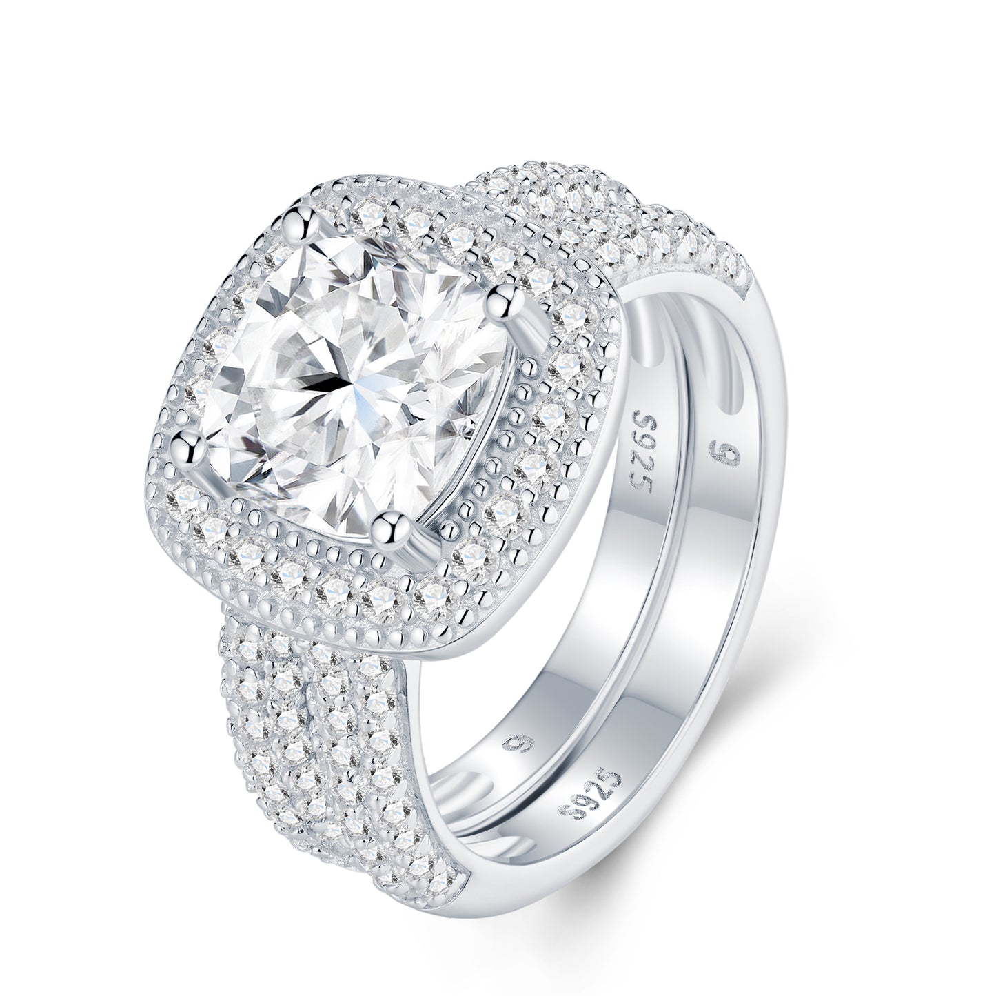 Engraved With Top-quality Moissanite, This Luxurious And Fashionable Minimalist Jewelry Set Features Exquisite Silver Accessories For Ladies. Made Of S925 Silver With Electroplated Platinum.