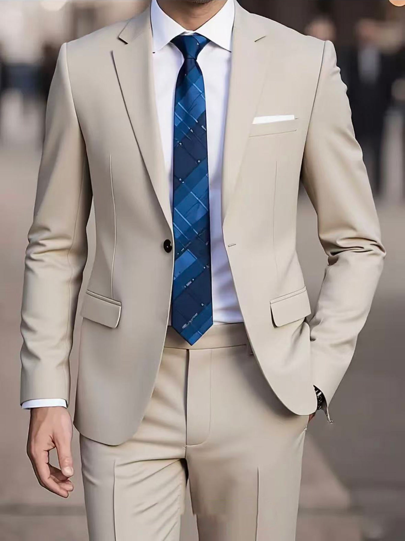 Mens Business-Casual Suit Slim-Fit Korean Style