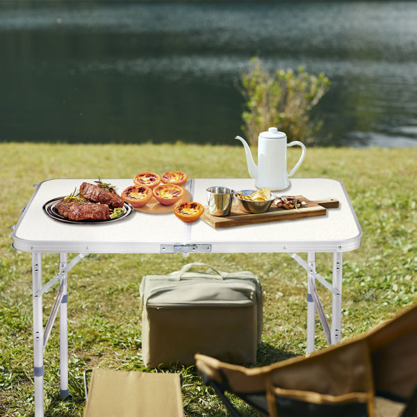 90 X 60 X 70cm Home Use Aluminum Alloy Folding Table White